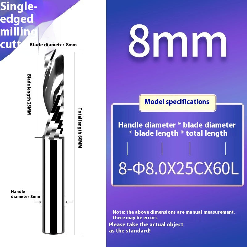 6034 Imported single-flute spiral milling cutter 3.175 PVC acrylic milling cutter for aluminum tungsten steel right-handed advertising engraving machine cutting tool Shandong Denso Pricision Tools Co.,Ltd.